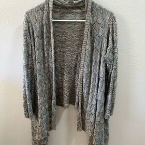 Chicos Elegant Gray Women's High Low Long Sleeve Cardigan